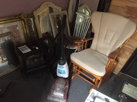 Mirrors, chairs, carpet cleaner & electric fireplace heater
