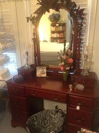 Nine drawer dresser with mirror