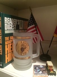 Marine mug; Dale Evans and Roy Rogers card