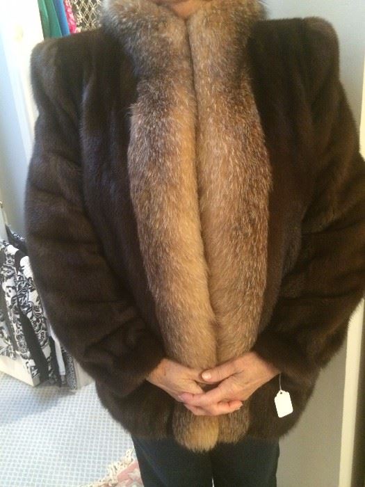 Another mink coat trimmed with fox