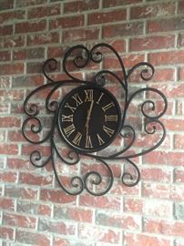 Black iron wall clock