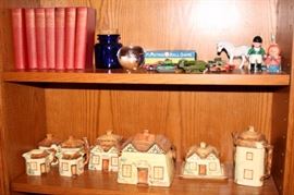 Books and Decorative Serving Pcs and Canisters 