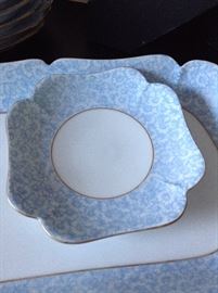 Lamoges China light blue floral print