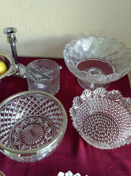 Some cut glass, some crystal, some pressed glass. Beautiful pieces