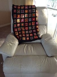 Leather and Vinyl Recliner