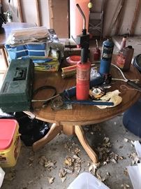 WOODEN ROUND TOP TABLE