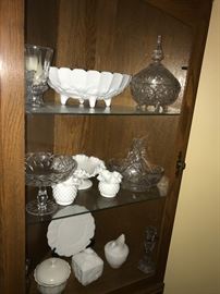 MILK GLASS AND CRYSTAL
