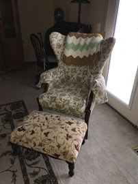 WINGBACK CHAIR AND OTTOMAN