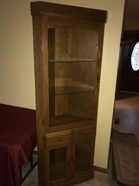 SLIM LIGHTED CORNER DISPLAY CABINET