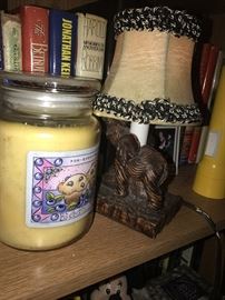 ELEPHANT LAMP AND JAR CANLE