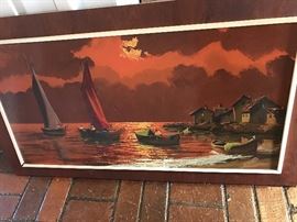 NAUTICAL SHIP BOATS FRAMED ART