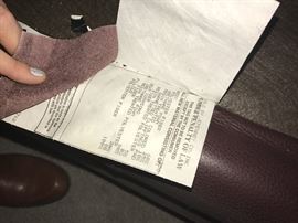 BENCHCRAFT BURGUNDY LEATHER SOFA