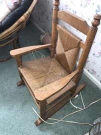 SMALL KIDS WOODEN ROCKER CHAIR