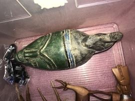 HAND CARVED WOODEN AFRICAN MASK AND FIGURINES