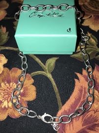 CAROLYN POLLACK STERLING SILVER LARGE OVAL LINK NECKLACE