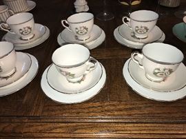 ROYAL STAFFORD WHITE LADY ORCHID TEACUPS-SET OF 6