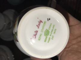 ROYAL STAFFORD WHITE LADY ORCHID TEACUPS-SET OF 6