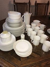 MID-CENTURY MODERN CONTINENTAL CHINA H.T. BAUMANN R.SCHARRER GERMANY DINNERWARE SET