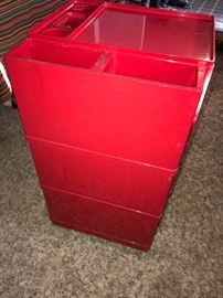 ITALIAN MID-CENTURY MODERN STILE NEOLT BY GIOVANNI PELIS RED OFFICE TROLLEY CART