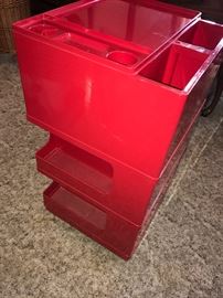 ITALIAN MID-CENTURY MODERN STILE NEOLT BY GIOVANNI PELIS RED OFFICE TROLLEY CART