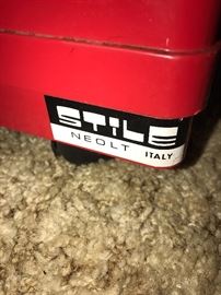 ITALIAN MID-CENTURY MODERN STILE NEOLT BY GIOVANNI PELIS RED OFFICE TROLLEY CART