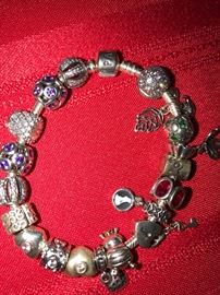 PANDORA BRACELET WITH CHARMS