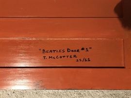 ORIGINAL ART-PAINTED BEATLES DOOR BY T. McCOTTER