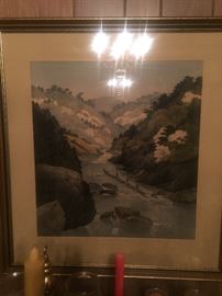 31" x 33" hand painted on heavy silk