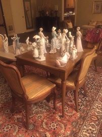 game table, large collection of Lladro figures, also have 8 matching chairs and table (not shown)