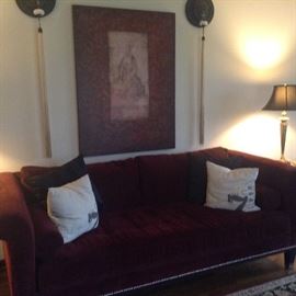 Red Velour sofa 