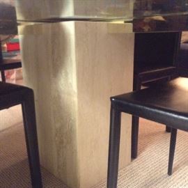 Marble base to contemporary table 