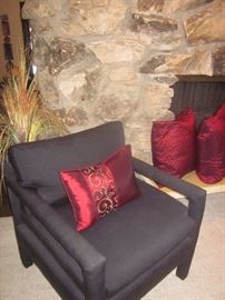 Black occasional chairs, matching set 
