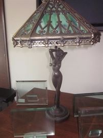 Art Deco metal lamp, beautiful condition