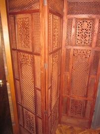 Tri Fold Screens, matching pair 