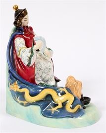 Lot#22, ROYAL DOULTON FIGURINE, LES FEMMES FATALES, 'EMPRESS DOWAGER', H 8"by Peggy Davies with its box HN 2391. Numbered 143/750.