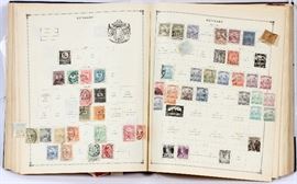 Lot#170, UNITED STATES AND INTERNATIONAL POSTAGE STAMP ALBUM CANCELED SINGLES, HINGED, NG, PARTIAL SETS,AS-IS (1) ALBUM.Franklin 1870 Grill white wove paper no secret marks H.grill about 10 x12mm #134 used H,NG./ Argentine Repub (a changed nation),1899-1923./ Australian 1913./ Bavaria ./ Belgium 1869-  / Bolivia./ Bosnia./ HAITI./ Herzegovina ./ Brazil 1878-1906 ./ Bulgaria 1911- / CAMEROONS./ CEYLON 1912- ./ CHILE 1853- ./ COLOMBIAN Repub./ CONGO 1894- / Costa Rica 1901-   / CUBA 1899-  ./  CZECHOSLOVAKIA 1918- 25 ./ EGYPT 1923- ./ -  / ERITREA 1905-07./  -  / FINLAND 1889-96, 1891-92, 1911, 1917-18,1921-23./ FIUME 1919-22./ FRANCE 1849-50,  - 1852-53, 1876-78, 1900- 02.Etc. / GERMANY  'a changing nation to present' ./ Great Britain. / GREECE 1861, 1886, 1896,1901, 1906, 1911, 1916, Etc./ GUADELOUPE -  / HUNGARY -  / INDIA ./ INDO-CHINA./ IRAC ' a changed nation fallen risen a new people' ./ IRELAND   -    / ITALIAN SOMALILAND 1907, 1916 'a changing land, a changing people scarce-stam
