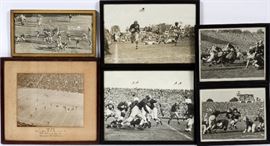 lot#282, UNIVERSITY OF MICHIGAN FOOTBALL ACTION SCENES, BLACK AND WHITE PHOTO PRINTS INCLUDING 1930 "MICHIGAN-HARVARD 6-3", 6 PRINTS. University of Michigan Black and White Photos. Football action scenes including 1930 Michigan - Harvard 6-3 game "The Kiss of Death to Hudson" including Notre Dame Harvard and Penn State. 5 1/2 " H - 10" H  x  6 1/2 " W x 13" W.   From the collection in the Pretzel Bell.  The University of Michigan historic sports collection of Frederick C. Matthaei, Jr.  The estate of Frederick C. Matthaei, Jr.