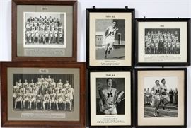 Lot#284, UNIVERSITY OF MICHIGAN BIG TEN CHAMPIONSHIPS, TRACK TEAM PHOTOS,1925-1964, 6 PHOTOS. University of Michigan Big Ten Championship, track team photos, 1925, 1962, 1964. Individual champion photos including Robert P. Ufer, AAU U.M. record holder 1941-1944.. Donald McEwen Track Team Captain and NCAA 2 mile champion 1950-1952. One photo of the infamous "Dead Heat Hume Brothers, 1944-1945, Henry and Ross Hume.  5 1/2" - 9"  H x 6" x 13" w.   Good used condition.   University of Michigan historic sports collection of Frederick C. Matthaei, Jr.   Estate of Frederick C. Matthaei, Jr.   Original Items purchased from the Pretzel Bell.