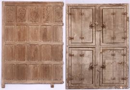 Lot#1060, FLEMISH HAND CARVED OAK PANELED ROOM 65 PIECES W 20' L 30'Some panels are linen fold, some with portraits and scrolling. Provenance: The Indianapolis Museum of Art.