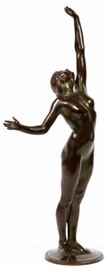 Lot#2012, HARRIET WHITNEY FRISHMUTH (AMERICAN, 1880-1980), BRONZE SCULPTURE, 1918, H 19 1/2" "THE STAR" Signed Harriet Frishmuth, 1918, #209.  Gorham foundry.