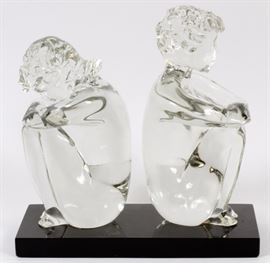 Lot#2149, LOMEHAUS ROSINI (ITALIAN, 1936-1991), ACRYLIC SCULPTURE H 13" W 13" On black glass base.