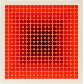 Lot#2301, VICTOR VASARELY (FRENCH/HUNGARIAN, 1906-1997), SERIGRAPH, H 23", W 23" Pencil signed lower right. Edition 212/250.  Unframed.