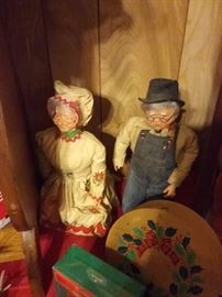 Hand  made  old  couple  dolls 