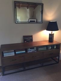 Crate and Barrel Credenza ~ Metal Framed Mirror