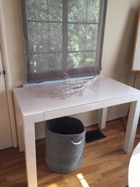 White Acrylic Parsons Desk