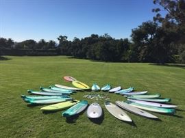 Collection of mostly NEW surfboards