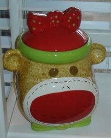 Sock Monkey cookie jar