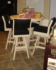 Bar height table and stools
