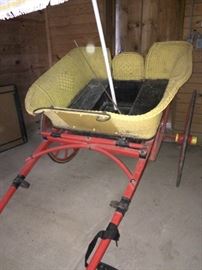 Wicker Governess Pony Cart in fine condition.
