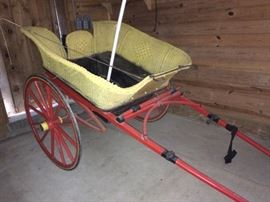 Wicker Governess Pony Cart in fine condition.
